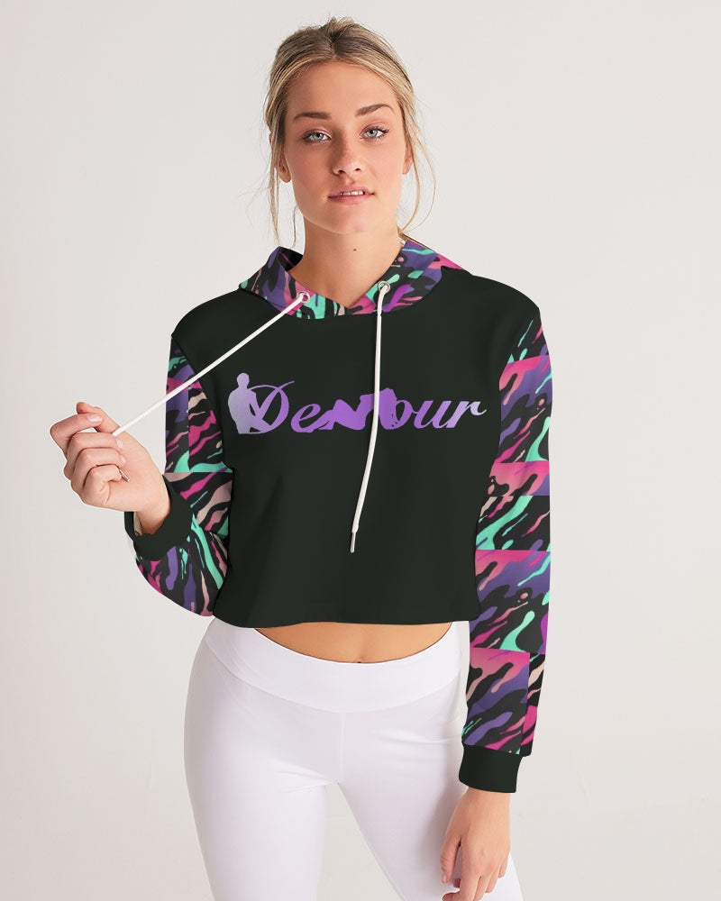 [ NERDY ]★WOMEN'S CULSIVE LOGO CROP PULLOVER HOODIE SET Women's NSP Crop Hoodie