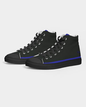 "Don't Leave Me Blue" DeVour The Moment Women's Hightop Canvas Shoe - Black