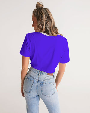 "Purple Royalty" Collection Women's All-Over Print Twist-Front Cropped Tee