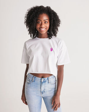 "DeVour The Pink" Collection Women's All-Over Print Lounge Cropped Tee