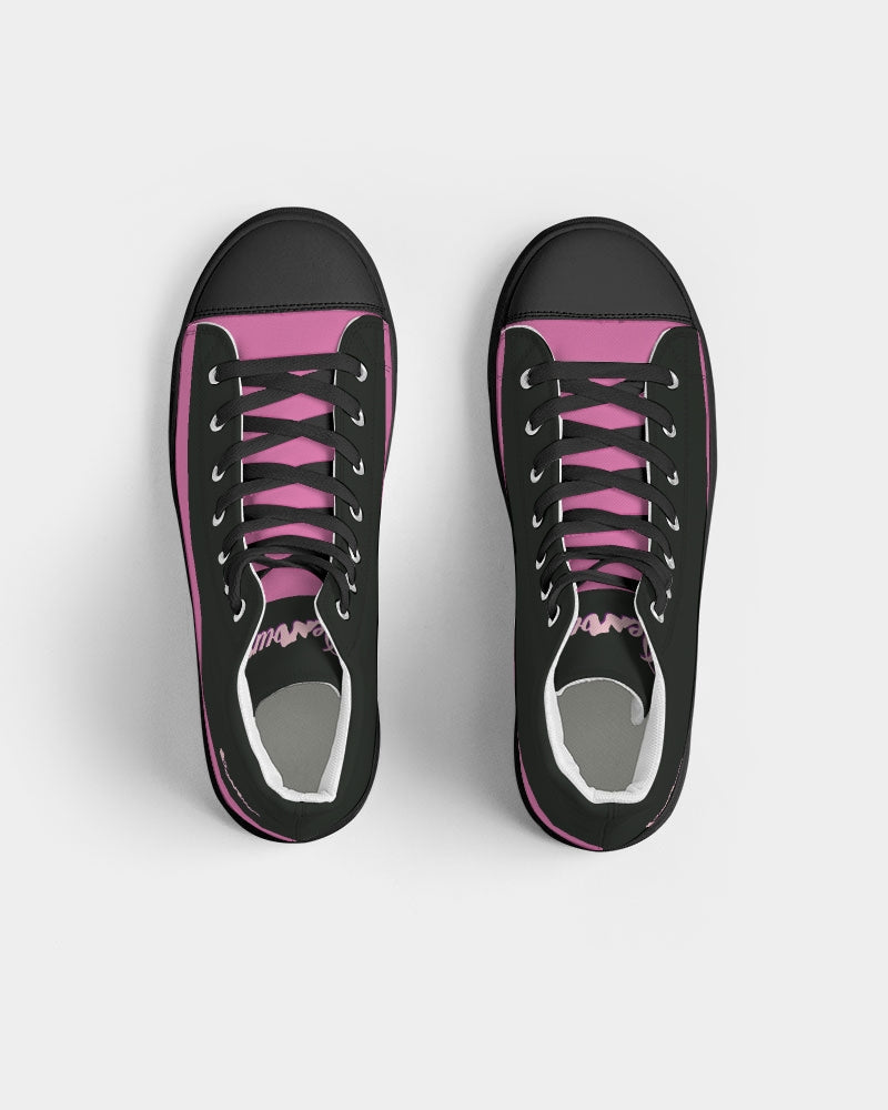 "Bubblegum Pink" Collection Women's Hightop Canvas Shoe - Black