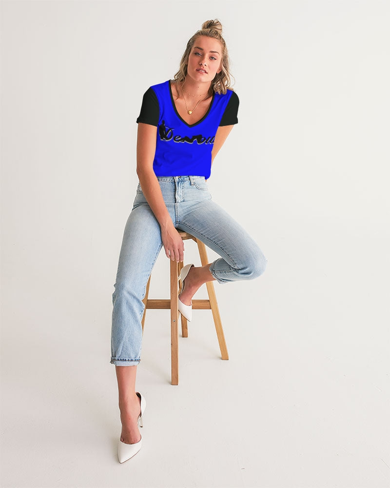 "Don't Leave Me Blue" Collection Women's V-Neck Tee