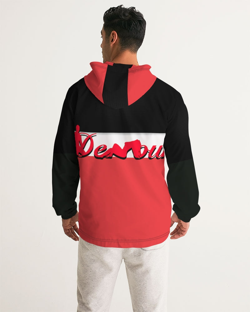 say in red Men's Windbreaker