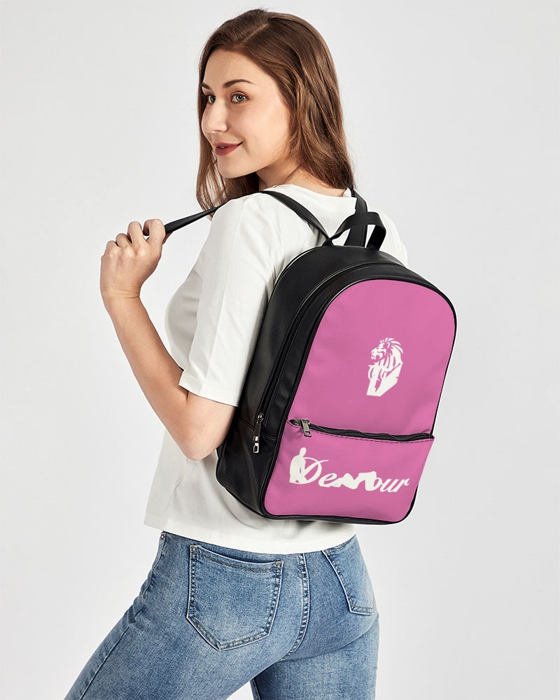 "Bubblegum Pink" Collection Classic Faux Leather Backpack