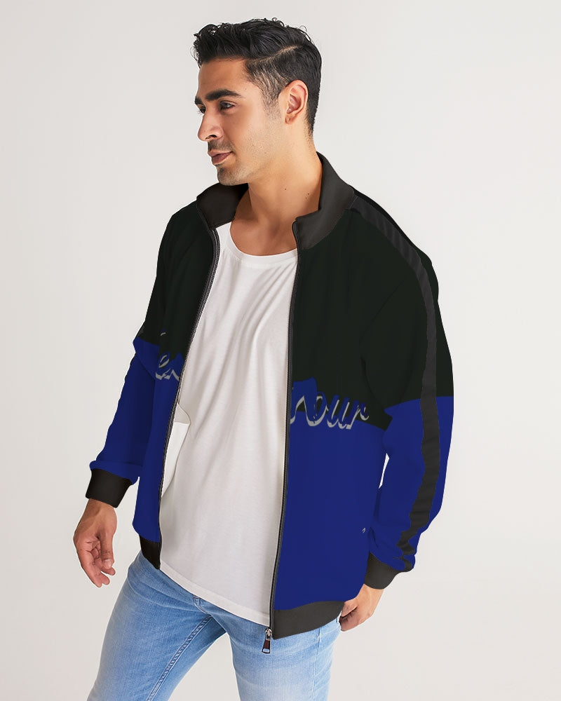 "Black Out" Collection Men's Stripe-Sleeve Track Jacket