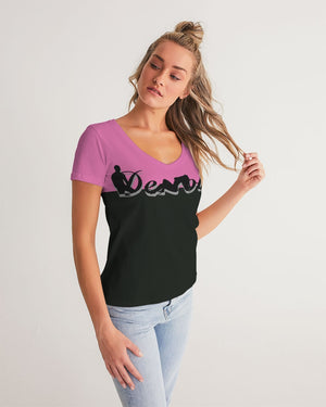 "Bubblegum Pink" Collection Women's V-Neck Tee