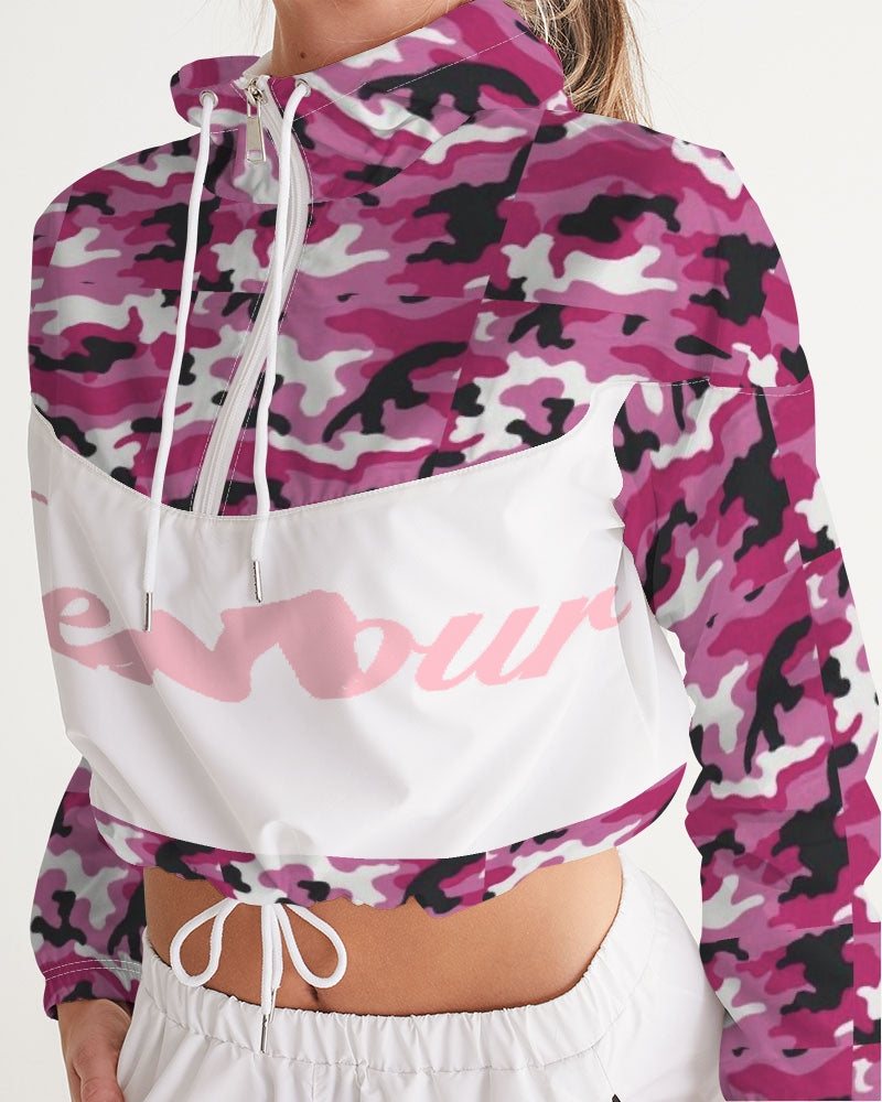 "DeVour The Pink" Collection Women's Cropped Windbreaker