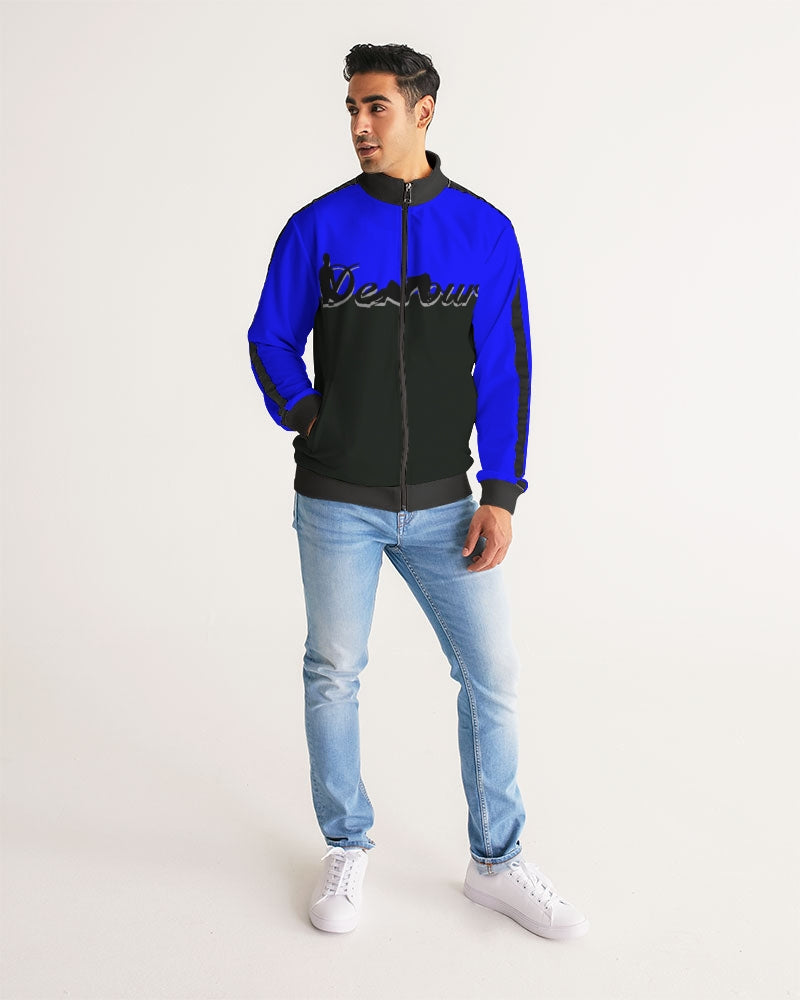 "Don't Leave Me Blue" Collection Men's Stripe-Sleeve Track Jacket