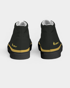 "Melo Yellow" Women's Hightop Canvas Shoe - Black