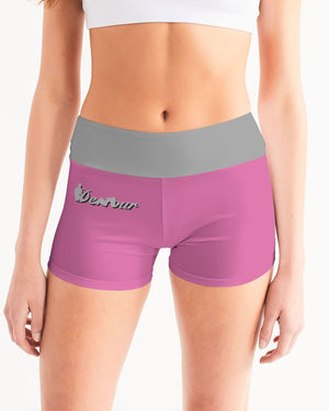 "Bubblegum Pink" Collection Women's Mid-Rise Yoga Shorts