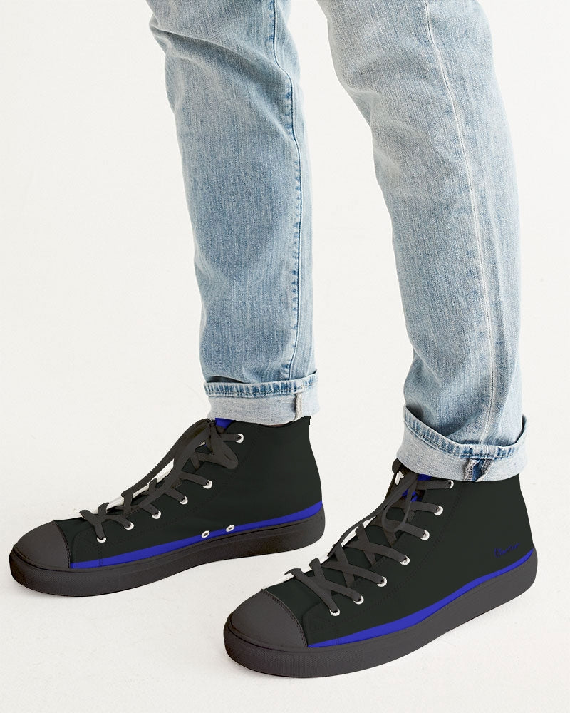 "Don't Leave Me Blue" DeVour The Moment Men's Hightop Canvas Shoe - Black