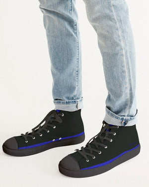 "Don't Leave Me Blue" DeVour The Moment Men's Hightop Canvas Shoe - Black