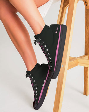 "Bubblegum Pink" Collection Women's Hightop Canvas Shoe - Black