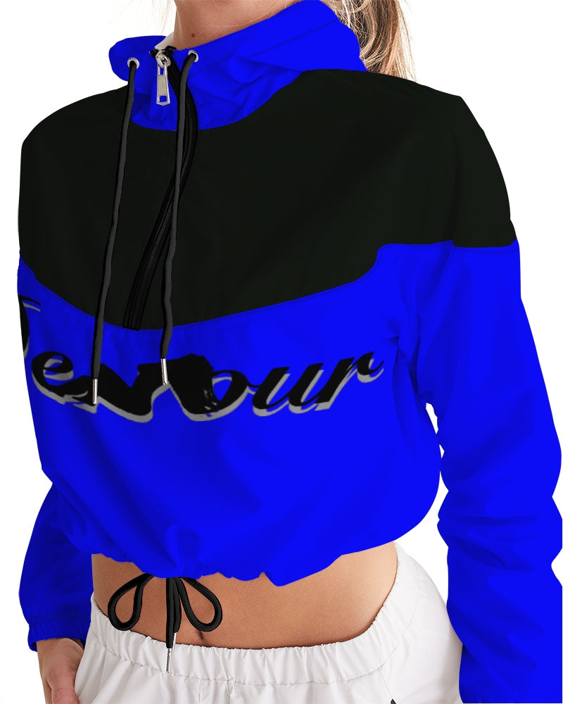 "Don't Leave Me Blue" Collection Women's Cropped Windbreaker