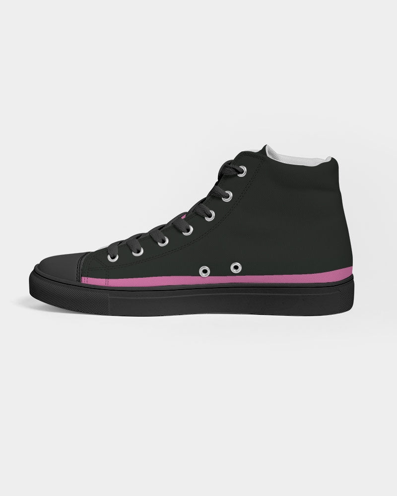 "Bubblegum Pink" Collection Women's Hightop Canvas Shoe - Black