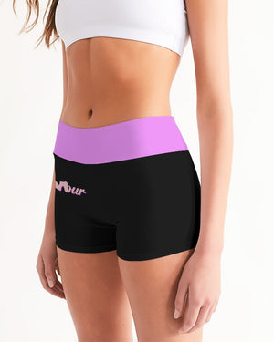 "Black Out" Collection Women's Mid-Rise Yoga Shorts