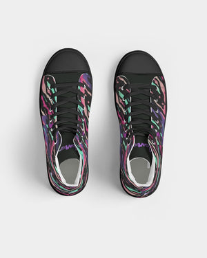 "Purple Royalty" Collection Women's Hightop Canvas Shoe - Black