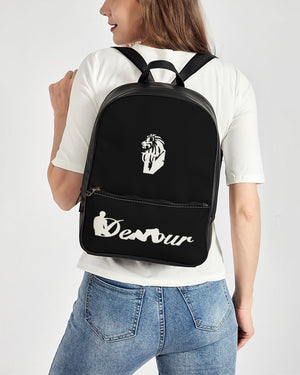 "Black Out" Collection Classic Faux Leather Backpack