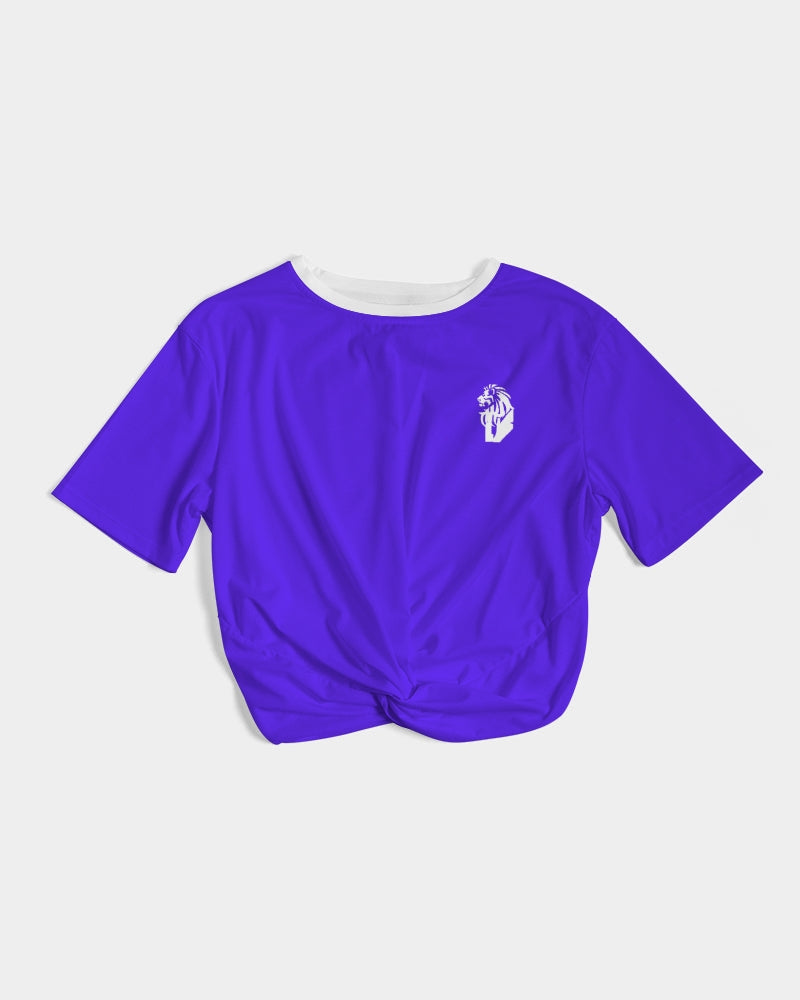 "Purple Royalty" Collection Women's All-Over Print Twist-Front Cropped Tee