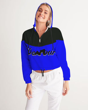 "Don't Leave Me Blue" Collection Women's Cropped Windbreaker