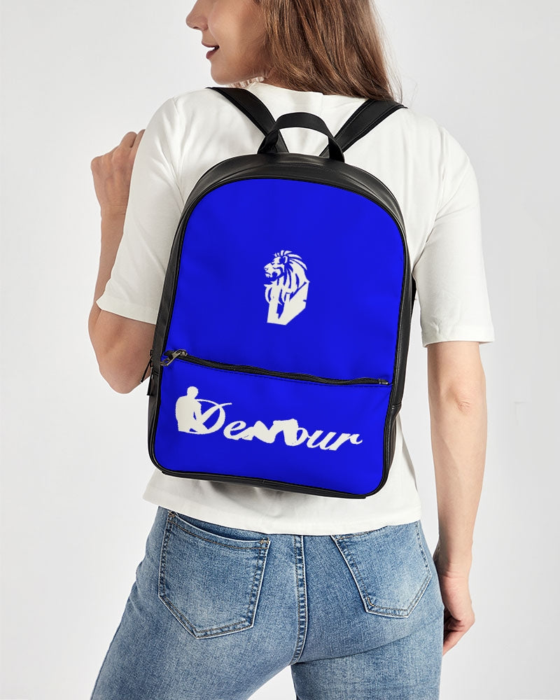 "Don't Leave Me Blue" Collection Classic Faux Leather Backpack