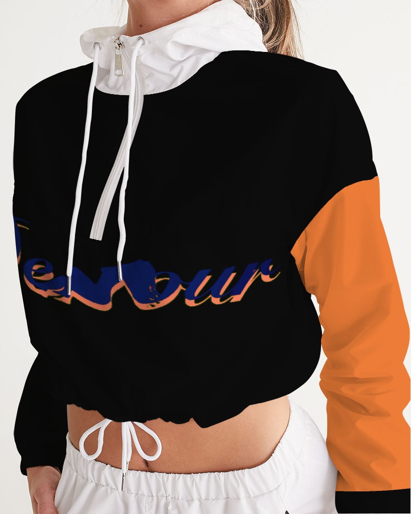 "Black Out" Collection Women's Cropped Windbreaker