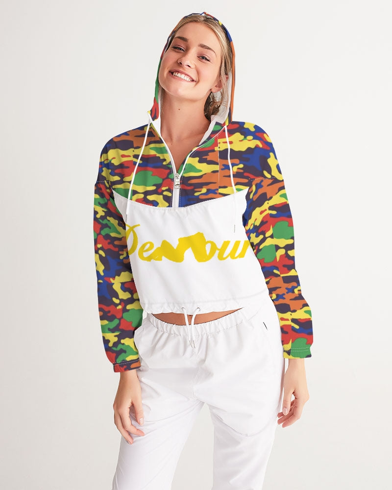 "Melo Yellow" Women's Cropped Windbreaker