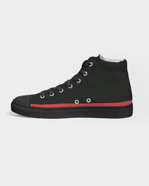 "Red Hot With Passion" DeVour The Moment Men's Hightop Canvas Shoe - Black