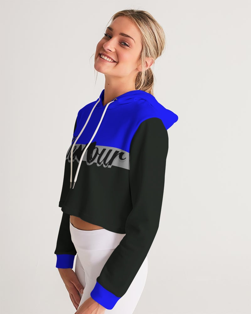 "Don't Leave Me Blue" Collection Women's Cropped Hoodie