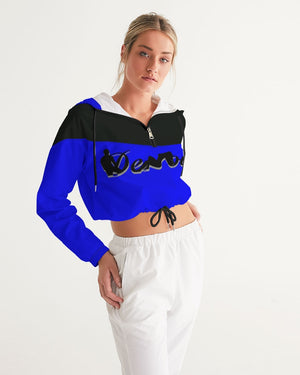 "Don't Leave Me Blue" Collection Women's Cropped Windbreaker