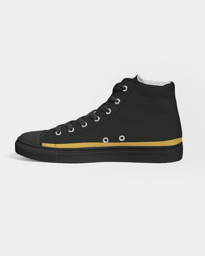 "Melo Yellow" Women's Hightop Canvas Shoe - Black