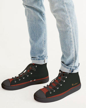 "Red Hot With Passion" Collection Men's Hightop Canvas Shoe - Black