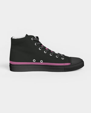 "Bubblegum Pink" Collection Women's Hightop Canvas Shoe - Black