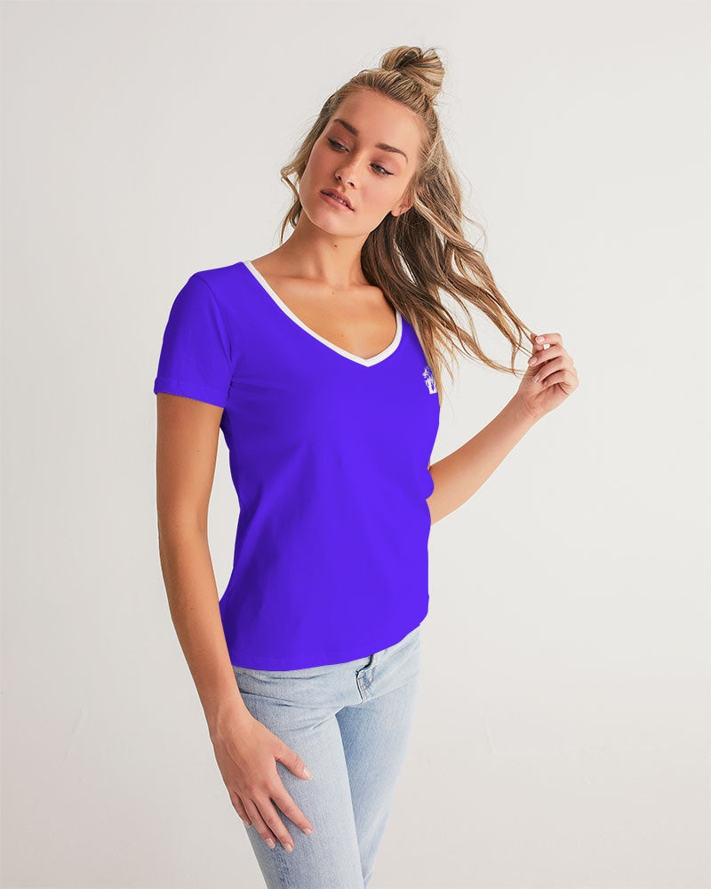 "Purple Royalty" Collection Women's All-Over Print V-Neck Tee