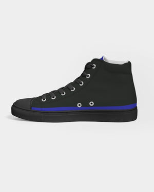 "Don't Leave Me Blue" DeVour The Moment Men's Hightop Canvas Shoe - Black