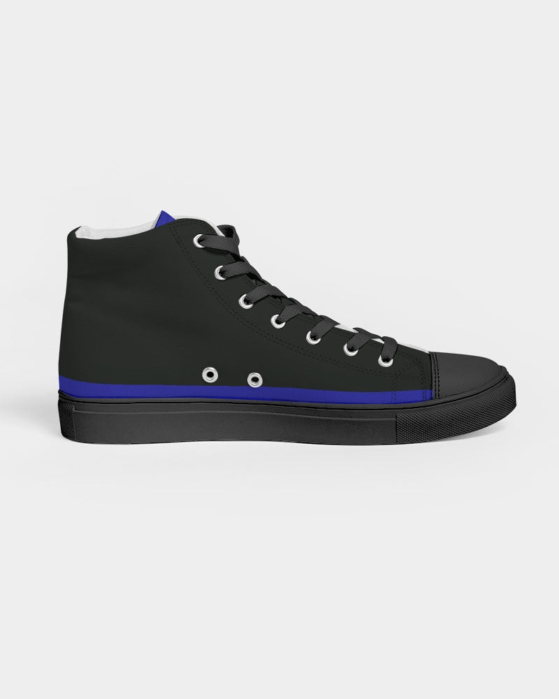 "Don't Leave Me Blue" DeVour The Moment Men's Hightop Canvas Shoe - Black