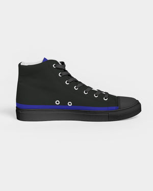 "Don't Leave Me Blue" DeVour The Moment Men's Hightop Canvas Shoe - Black