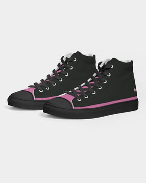 "Bubblegum Pink" Collection Women's Hightop Canvas Shoe - Black