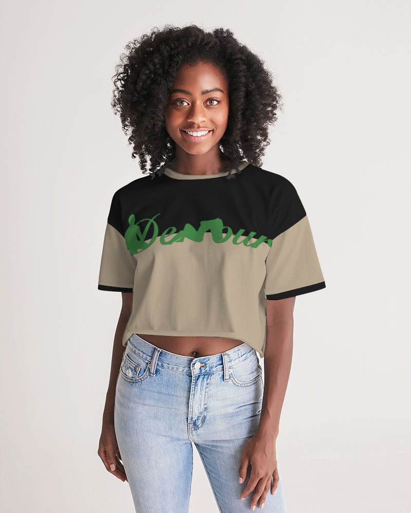 "Black Out" Collection Women's Lounge Cropped Tee