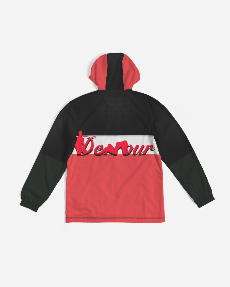 say in red Men's Windbreaker