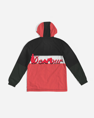 say in red Men's Windbreaker