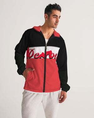 say in red Men's Windbreaker