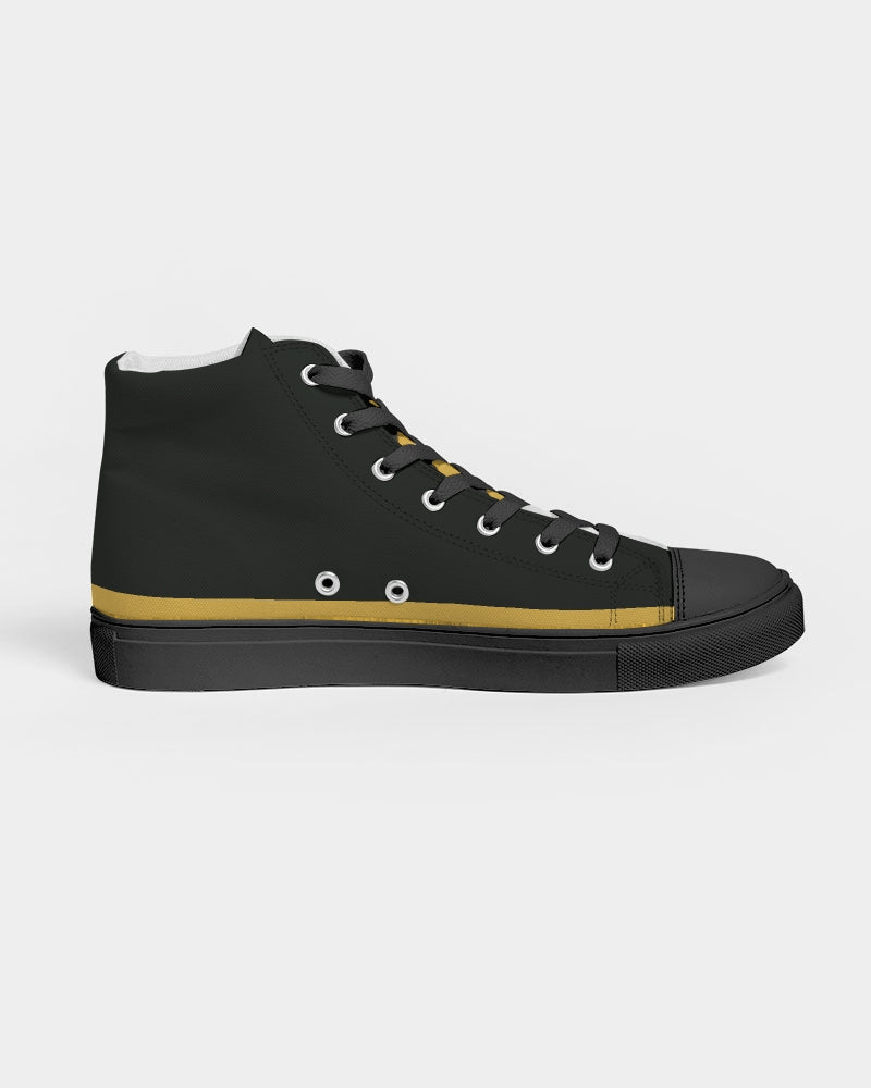 "Melo Yellow" Women's Hightop Canvas Shoe - Black