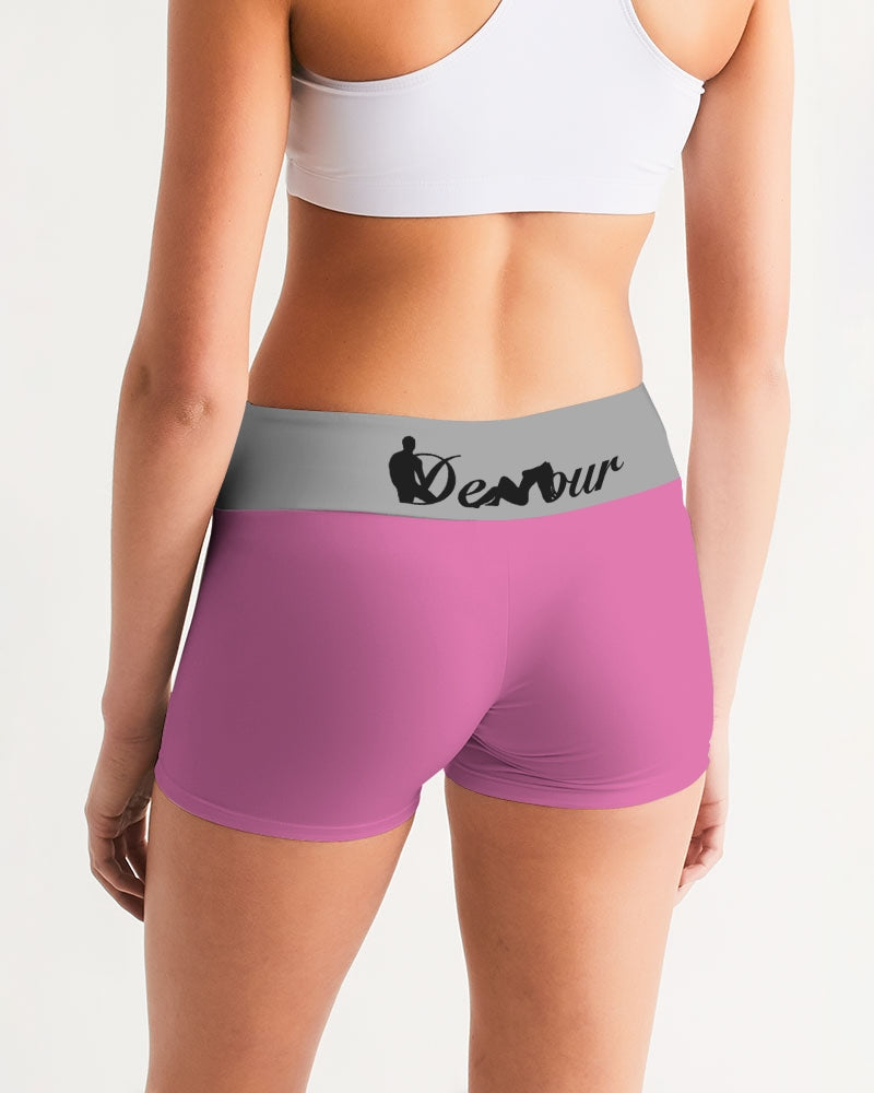 "Bubblegum Pink" Collection Women's Mid-Rise Yoga Shorts