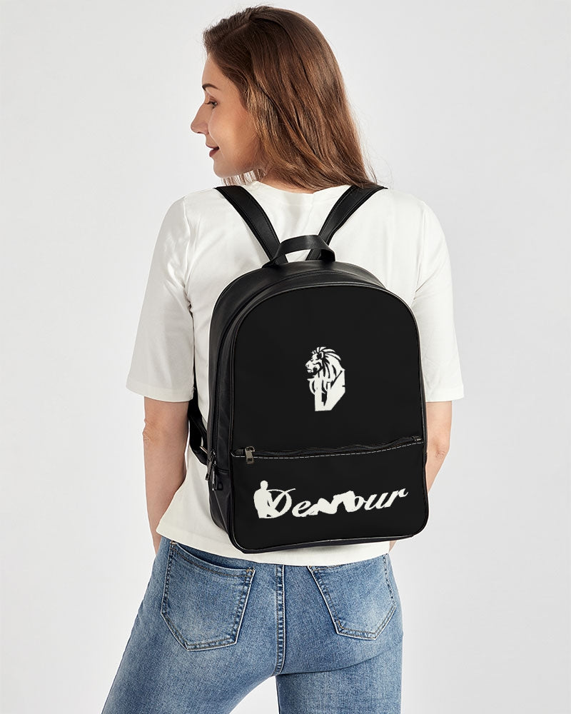 "Black Out" Collection Classic Faux Leather Backpack