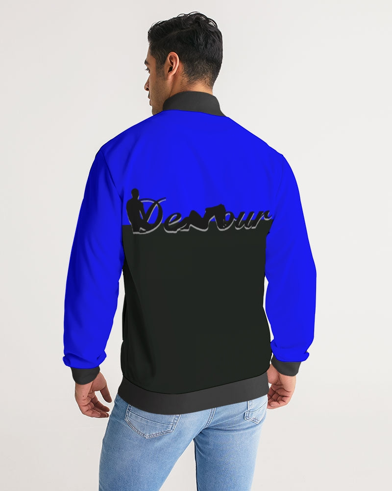 "Don't Leave Me Blue" Collection Men's Stripe-Sleeve Track Jacket