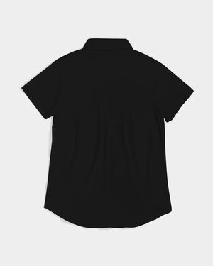 "Black Out" Collection Women's All-Over Print Short Sleeve Button Up