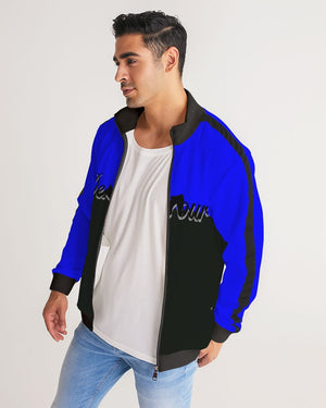 "Don't Leave Me Blue" Collection Men's Stripe-Sleeve Track Jacket