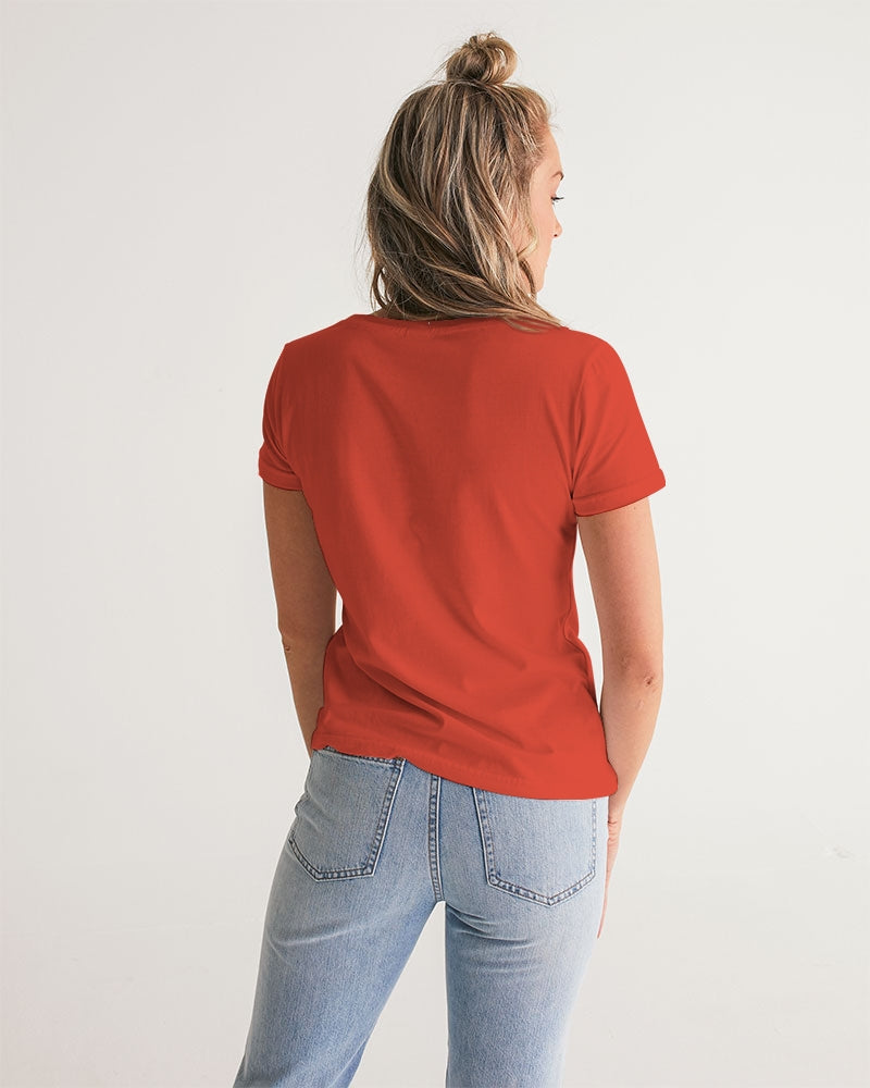 "Red Hot With Passion" Collection Women's All-Over Print V-Neck Tee