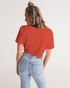 Red Zone Women's All-Over Print Twist-Front Cropped Tee